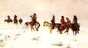 Charles M Russell Lost in a Snow Storm-We are Friends Spain oil painting artist